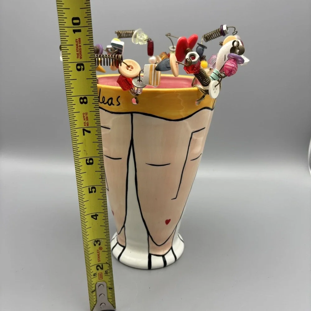 Sandra Magsamen For Silvestri Head Vase Bright Ideas Charms‎ Buttons Beads Multi